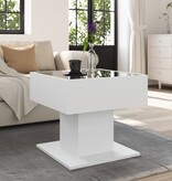 VidaXL Salontafel met LED 50x50x45 cm bewerkt hout wit