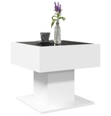 VidaXL Salontafel met LED 50x50x45 cm bewerkt hout wit