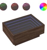 VidaXL Salontafel met LED 70x50x30 cm bewerkt hout bruin eikenkleurig