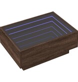 VidaXL Salontafel met LED 70x50x30 cm bewerkt hout bruin eikenkleurig
