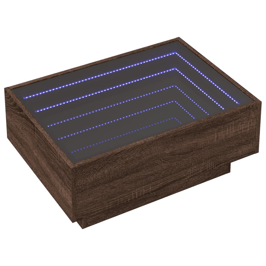 VidaXL Salontafel met LED 70x50x30 cm bewerkt hout bruin eikenkleurig
