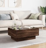 VidaXL Salontafel met LED 70x50x30 cm bewerkt hout bruin eikenkleurig