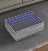 VidaXL Salontafel met LED 70x50x30 cm bewerkt hout grijs sonoma eiken