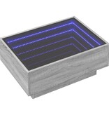 VidaXL Salontafel met LED 70x50x30 cm bewerkt hout grijs sonoma eiken