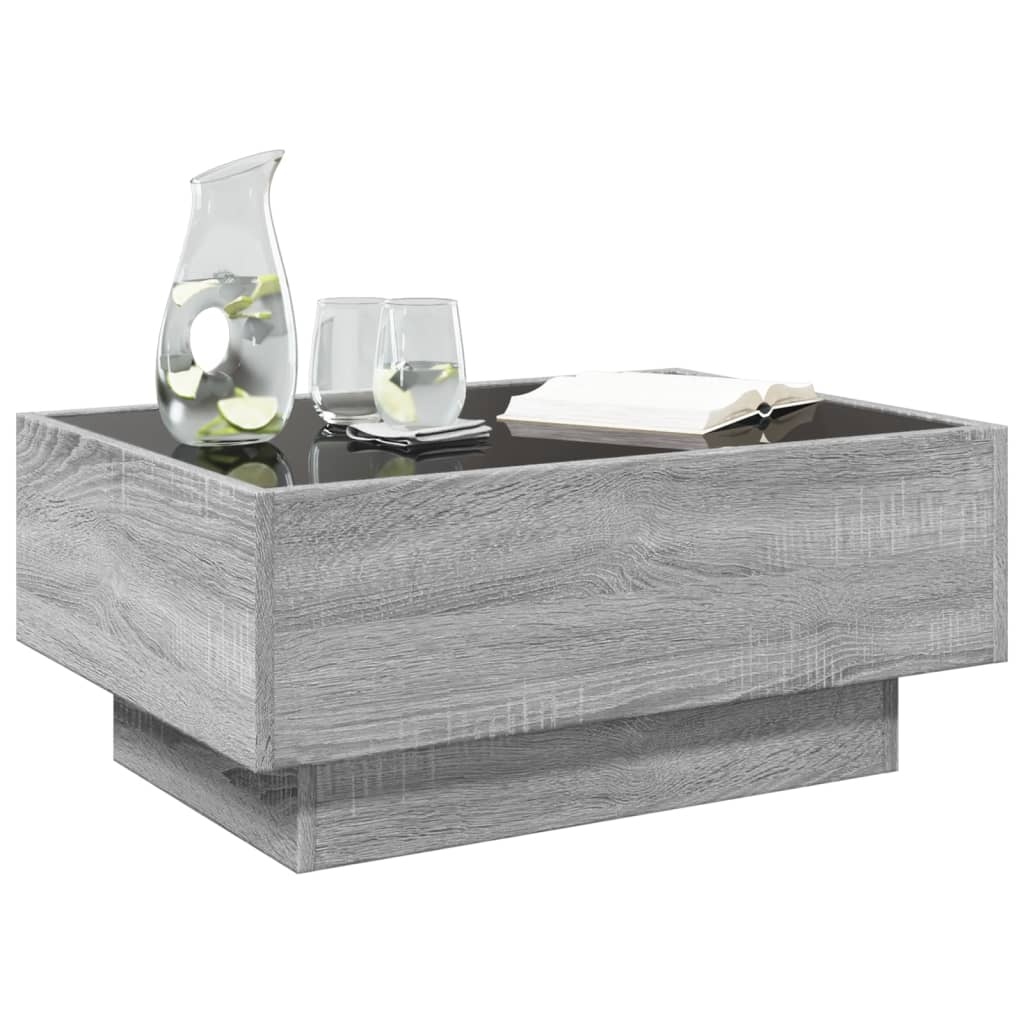 VidaXL Salontafel met LED 70x50x30 cm bewerkt hout grijs sonoma eiken