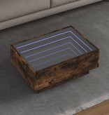 VidaXL Salontafel met LED 70x50x30 cm bewerkt hout gerookt eikenkleur