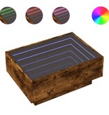 VidaXL Salontafel met LED 70x50x30 cm bewerkt hout gerookt eikenkleur