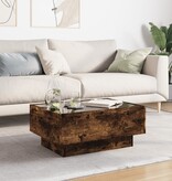 VidaXL Salontafel met LED 70x50x30 cm bewerkt hout gerookt eikenkleur