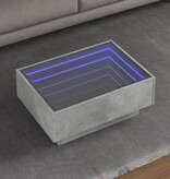 VidaXL Salontafel met LED 70x50x30 cm bewerkt hout betongrijs