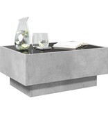 VidaXL Salontafel met LED 70x50x30 cm bewerkt hout betongrijs
