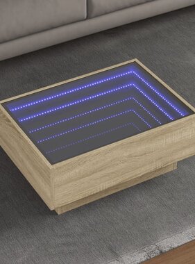 VidaXL Salontafel met LED 70x50x30 cm bewerkt hout sonoma eikenkleurig
