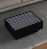VidaXL Salontafel met LED 70x50x30 cm bewerkt hout zwart