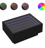VidaXL Salontafel met LED 70x50x30 cm bewerkt hout zwart