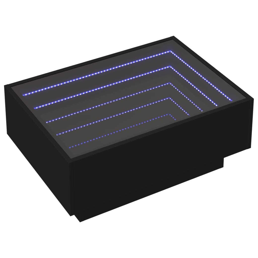 VidaXL Salontafel met LED 70x50x30 cm bewerkt hout zwart