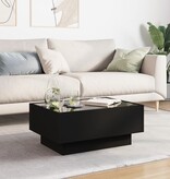 VidaXL Salontafel met LED 70x50x30 cm bewerkt hout zwart