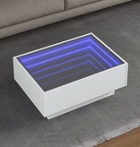 VidaXL Salontafel met LED 70x50x30 cm bewerkt hout wit