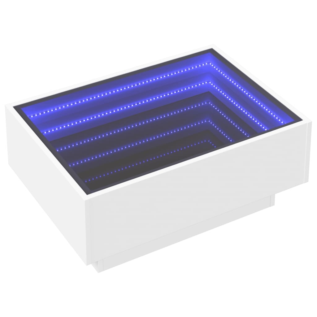 VidaXL Salontafel met LED 70x50x30 cm bewerkt hout wit