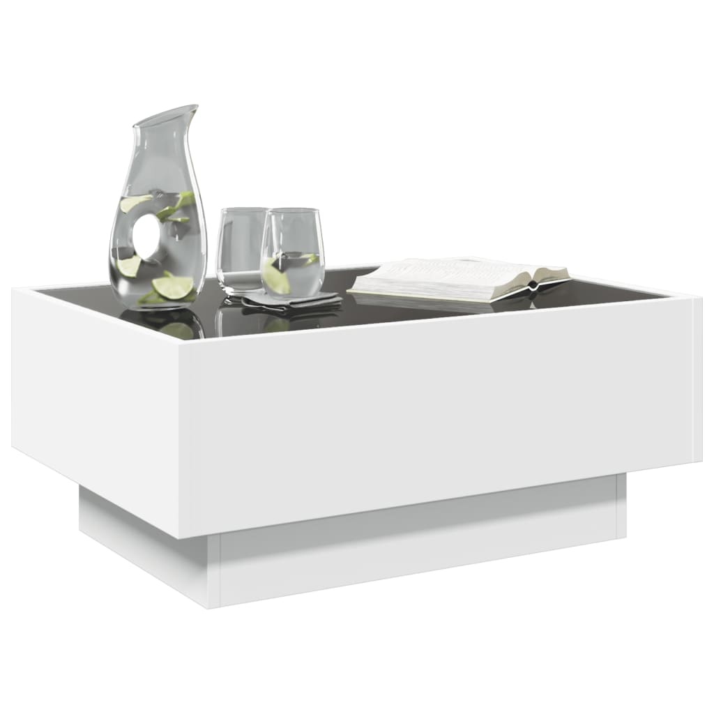 VidaXL Salontafel met LED 70x50x30 cm bewerkt hout wit