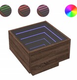 VidaXL Bijzettafel met LED 40x40x30 cm bewerkt hout bruin eikenkleur
