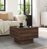 VidaXL Bijzettafel met LED 40x40x30 cm bewerkt hout bruin eikenkleur