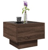 VidaXL Bijzettafel met LED 40x40x30 cm bewerkt hout bruin eikenkleur
