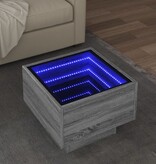 VidaXL Bijzettafel met LED 40x40x30 cm bewerkt hout grijs sonoma eiken