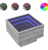 VidaXL Bijzettafel met LED 40x40x30 cm bewerkt hout grijs sonoma eiken