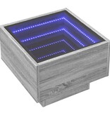 VidaXL Bijzettafel met LED 40x40x30 cm bewerkt hout grijs sonoma eiken