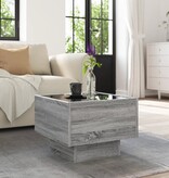 VidaXL Bijzettafel met LED 40x40x30 cm bewerkt hout grijs sonoma eiken