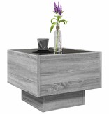VidaXL Bijzettafel met LED 40x40x30 cm bewerkt hout grijs sonoma eiken