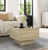 VidaXL Bijzettafel met LED 40x40x30 cm bewerkt hout sonoma eikenkleur