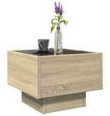 VidaXL Bijzettafel met LED 40x40x30 cm bewerkt hout sonoma eikenkleur