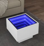 VidaXL Bijzettafel met LED 40x40x30 cm bewerkt hout wit