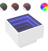 VidaXL Bijzettafel met LED 40x40x30 cm bewerkt hout wit