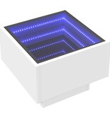 VidaXL Bijzettafel met LED 40x40x30 cm bewerkt hout wit