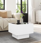 VidaXL Bijzettafel met LED 40x40x30 cm bewerkt hout wit