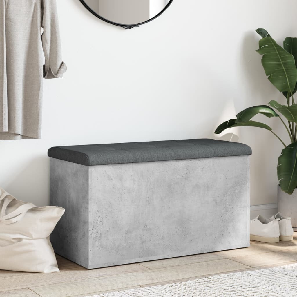 VidaXL Opbergbankje 82x42x45 cm bewerkt hout betongrijs