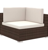 VidaXL 8-delige Loungeset met kussens poly rattan bruin