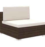 VidaXL 8-delige Loungeset met kussens poly rattan bruin