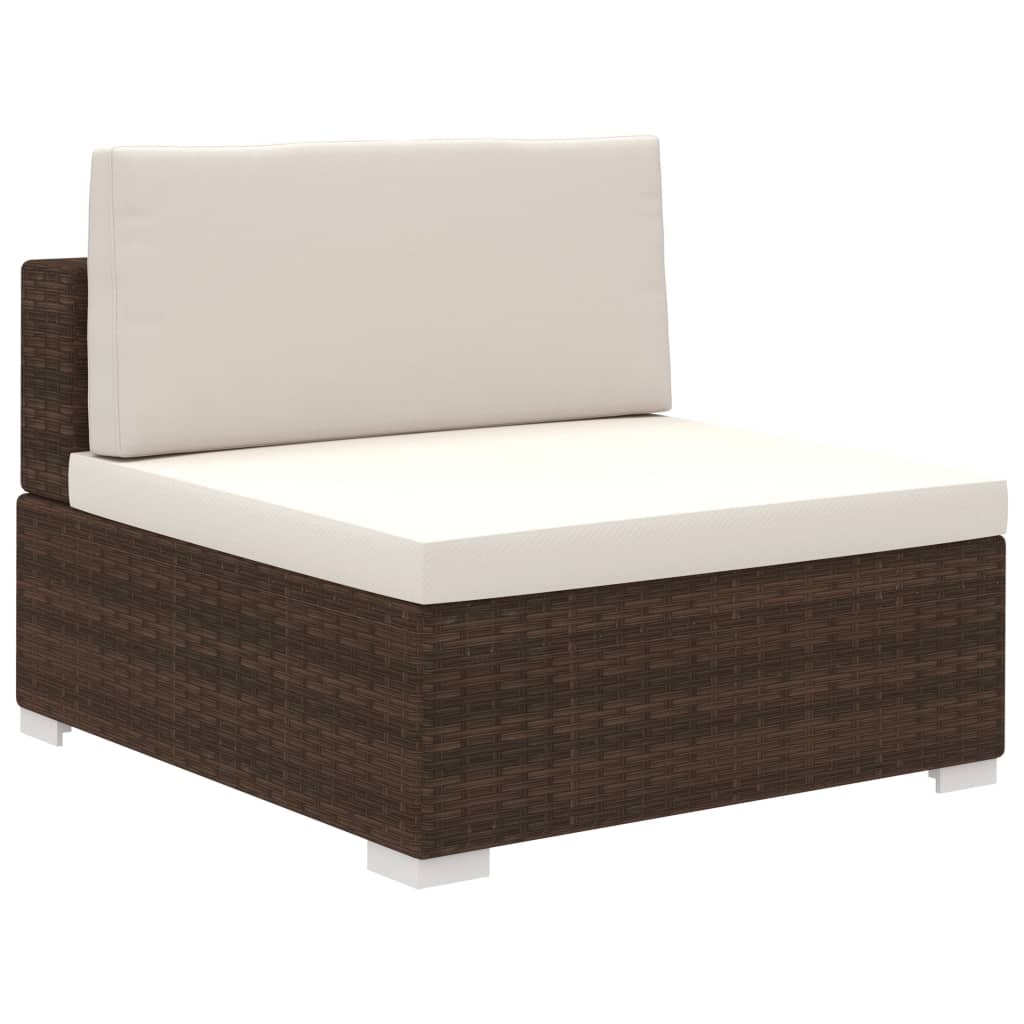 VidaXL 8-delige Loungeset met kussens poly rattan bruin