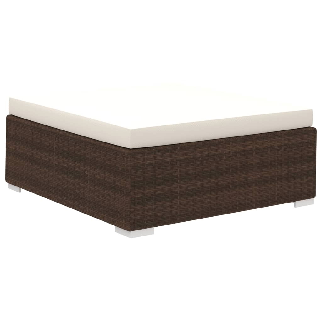 VidaXL 8-delige Loungeset met kussens poly rattan bruin