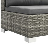 VidaXL 10-delige Loungeset met kussens poly rattan grijs