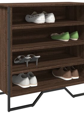 VidaXL Schoenenkast 80x38x78 cm bewerkt hout bruin eikenkleurig