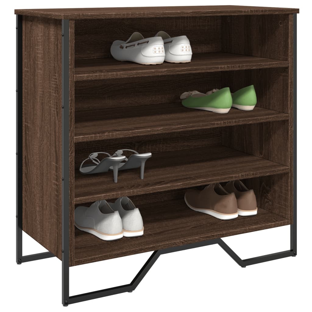 VidaXL Schoenenkast 80x38x78 cm bewerkt hout bruin eikenkleurig