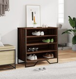 VidaXL Schoenenkast 80x38x78 cm bewerkt hout bruin eikenkleurig