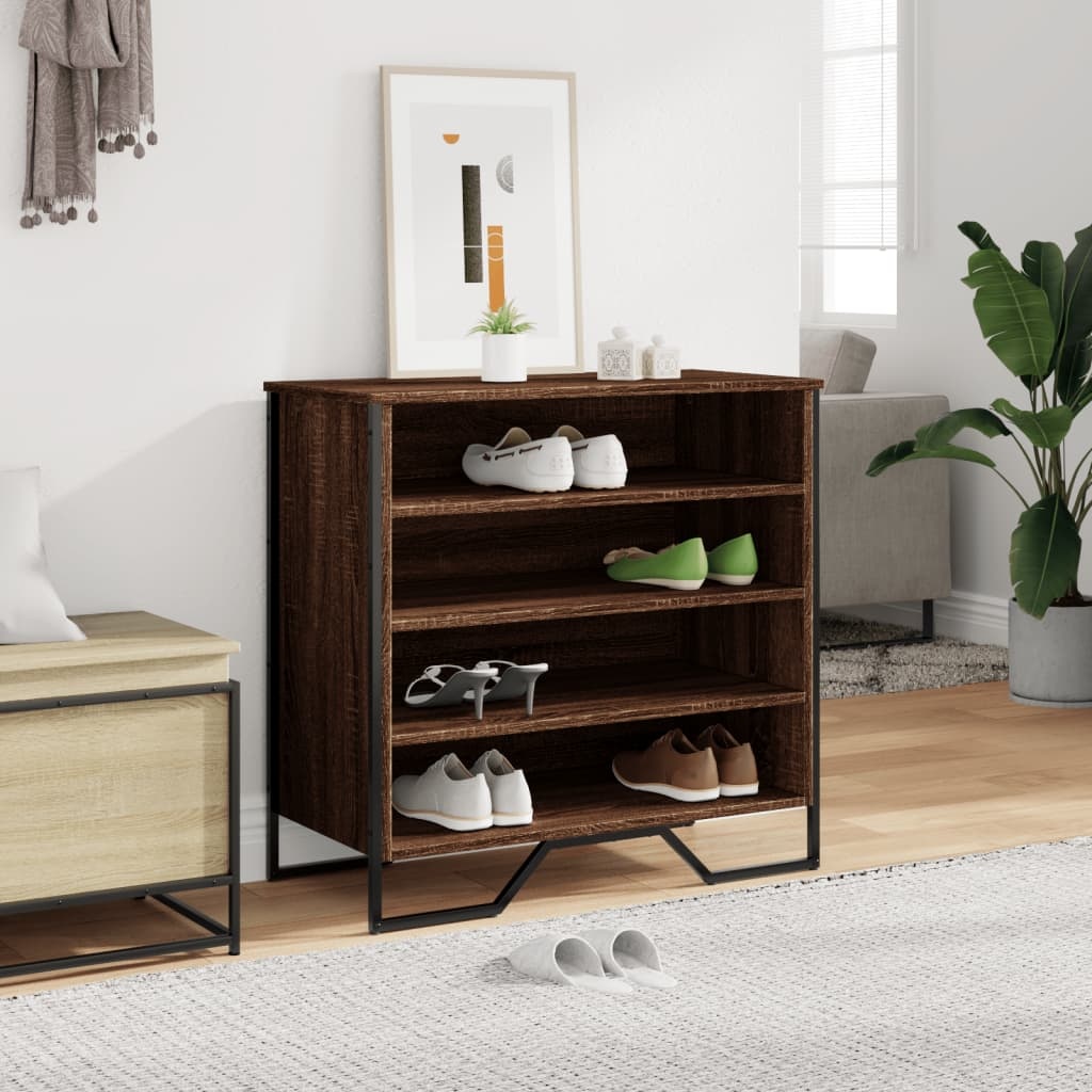 VidaXL Schoenenkast 80x38x78 cm bewerkt hout bruin eikenkleurig