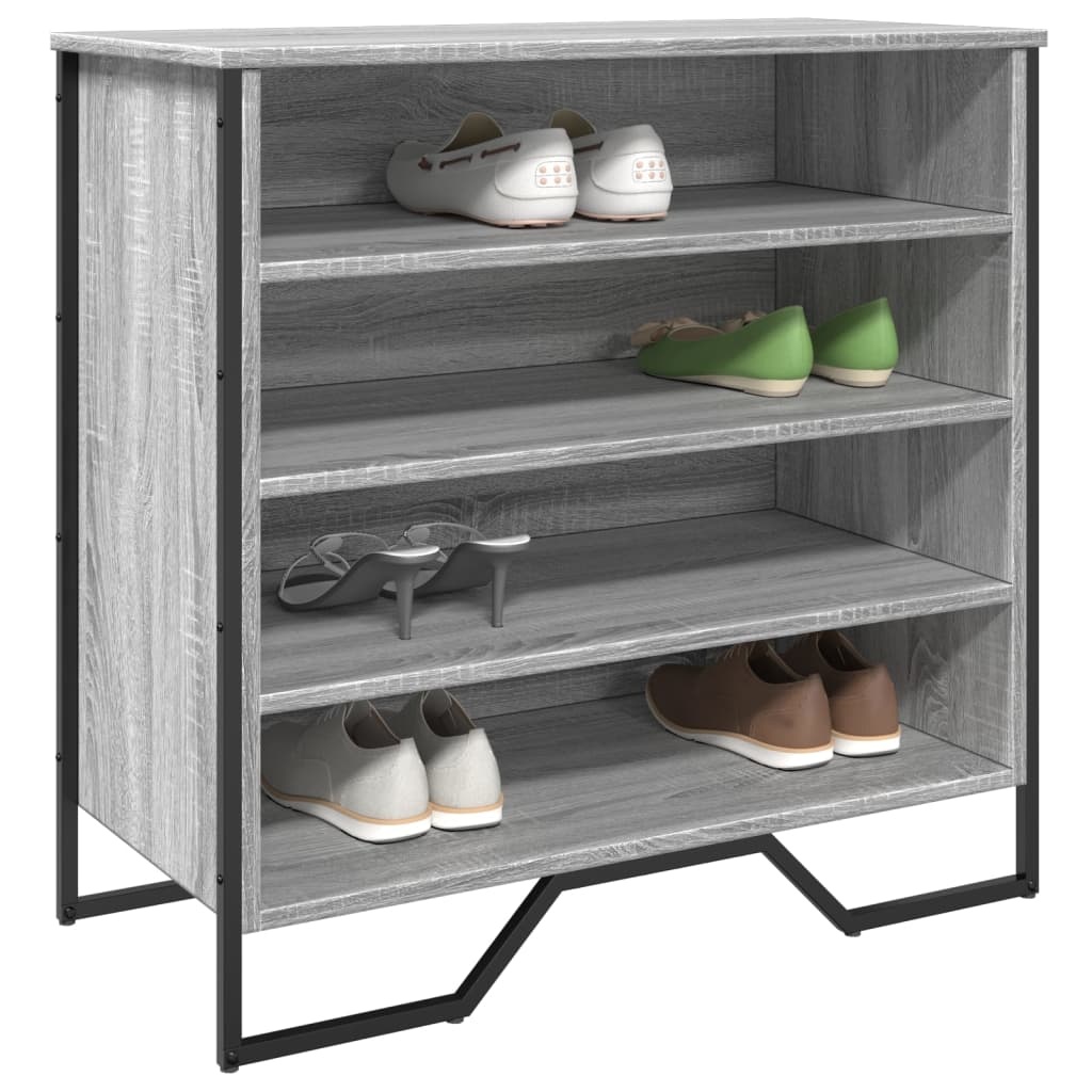 VidaXL Schoenenkast 80x38x78 cm bewerkt hout grijs sonoma eikenkleurig