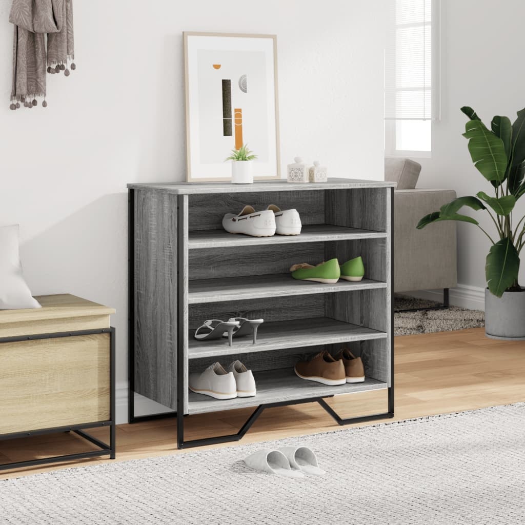 VidaXL Schoenenkast 80x38x78 cm bewerkt hout grijs sonoma eikenkleurig