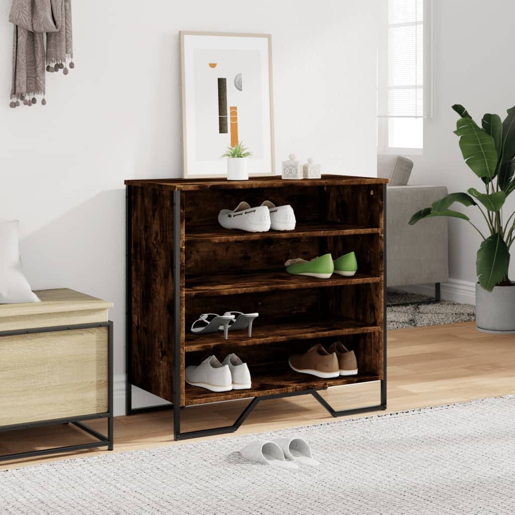 VidaXL Schoenenkast 80x38x78 cm bewerkt hout gerookt eikenkleurig