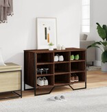 VidaXL Schoenenkast 90x38x61,5 cm bewerkt hout bruin eikenkleurig